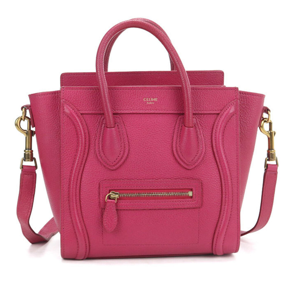 CELINE Luggage Nano Shopper Handbag for Women, Pink